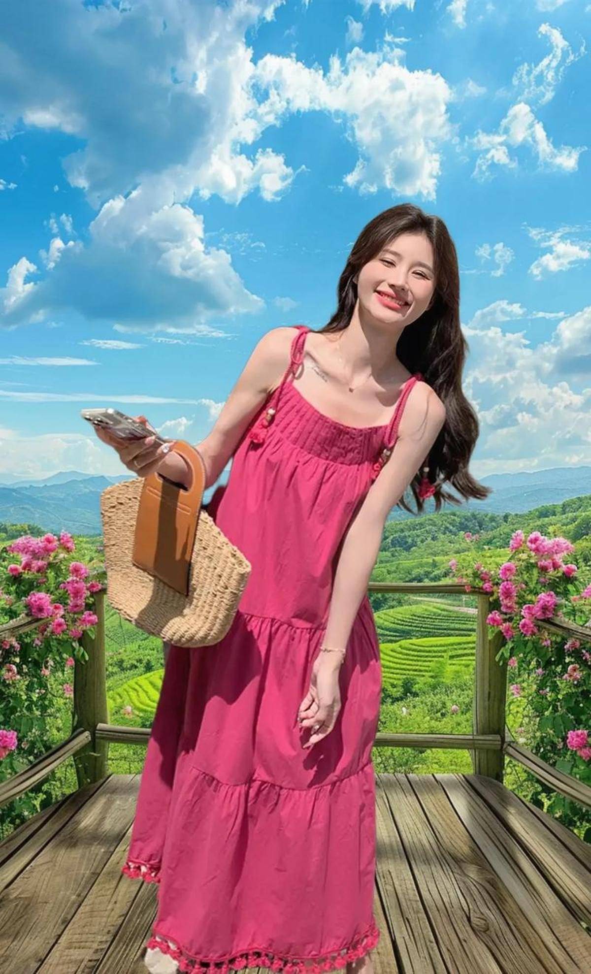 配清爽灵动氛围感浓郁开元棋牌吊带穿搭学搭